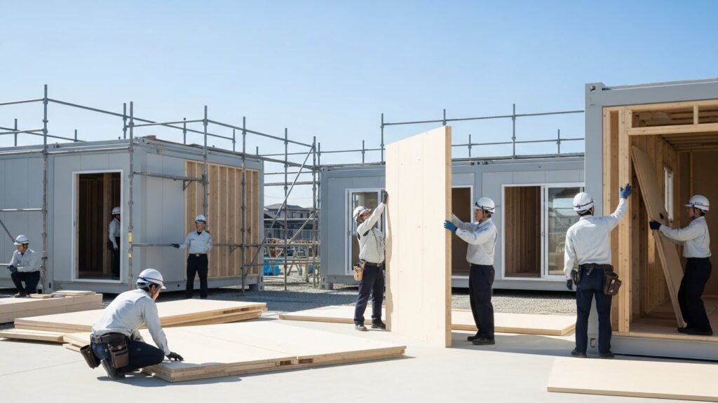 教育における施工技術：未来創造企業の現場で主流となるプレハブ工法とモジュール建築の導入背景と具体的な特徴は？